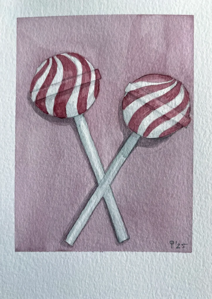 Aquarell Karte Lollipop