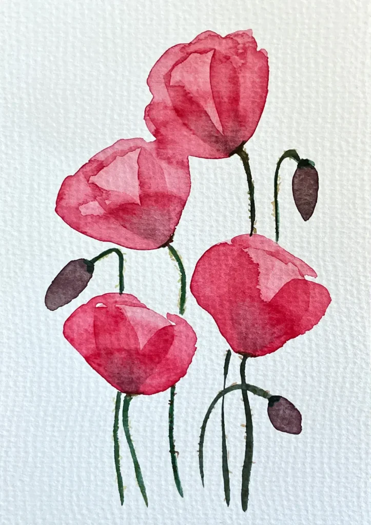 Aquarell Karte Mohn