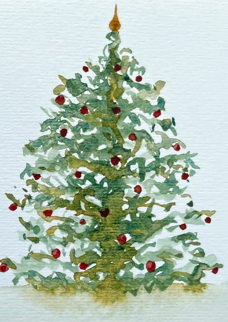 Aquarell Karte X-mas Tree