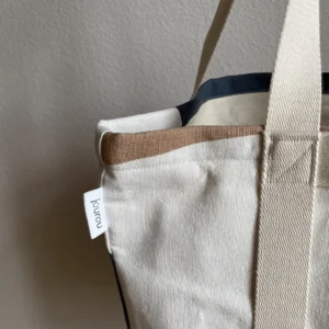Hut-Tasche blau-beige​ label