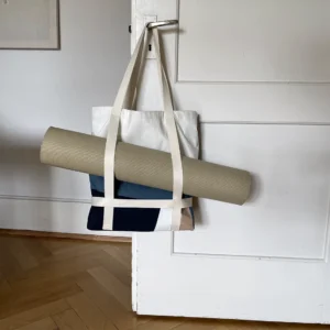 Hut-Tasche blau-hellbraun mit Yogamatte