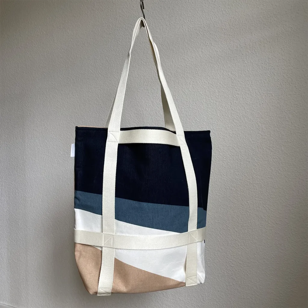 Hut-Tasche blau-hellbraun